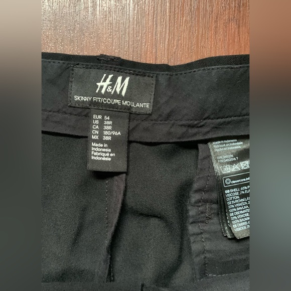 H&M Men’s Skinny Fit Dress Pants Black Size 38R - Picture 2 of 6